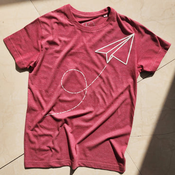 Fly High Kaash Regular Fit T-Shirt Red Melange