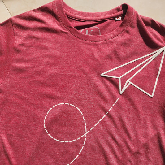 Fly High Kaash Regular Fit T-Shirt Red Melange